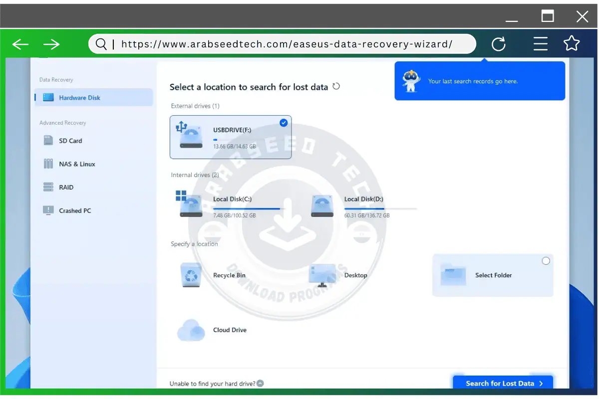 تحميل Easeus Data Recovery Wizard للكمبيوتر من ميديا فاير 2026